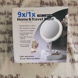 White Home & Travel Makeup Mirror